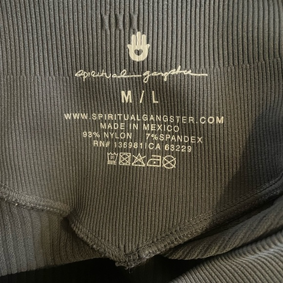 Spiritual Gangster Gray Ribbed Workout Lounge Leggings size M/L Seamless - Picture 7 of 9